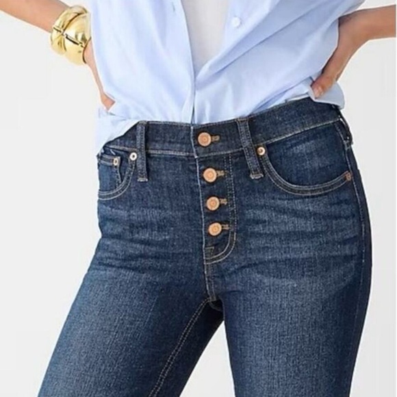 J. Crew 9” Demi Boot Crop Jeans Button Fly - Picture 2 of 13